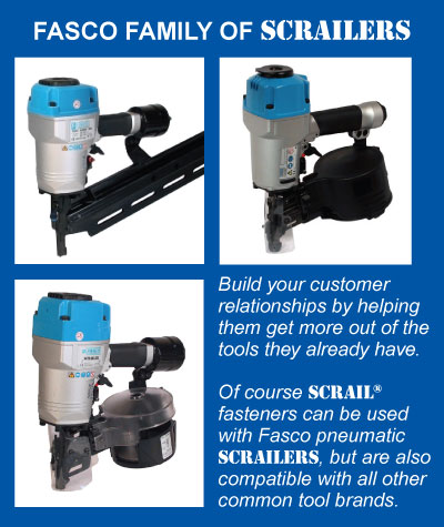 Scrail Screw Nail Fasteners for Pneumatic Screw Guns